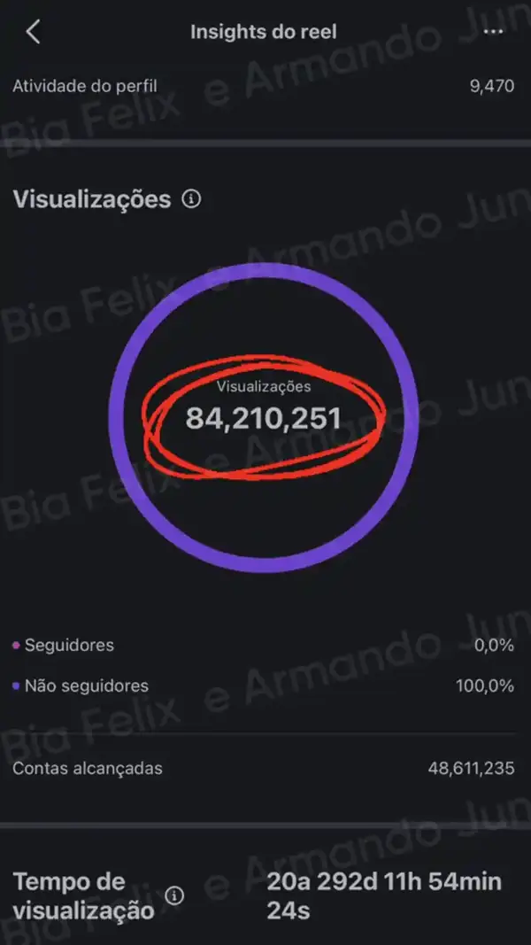Print de resultado real de Júnior e Bia