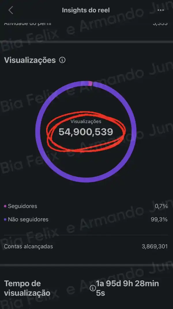 Print de resultado real de Júnior e Bia