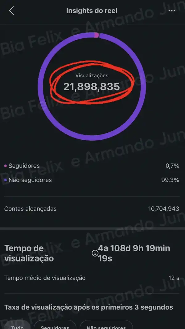 Print de resultado real de Júnior e Bia