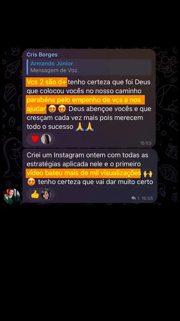 Print de depoimento de aluna do Método Afiliado Viral PRO