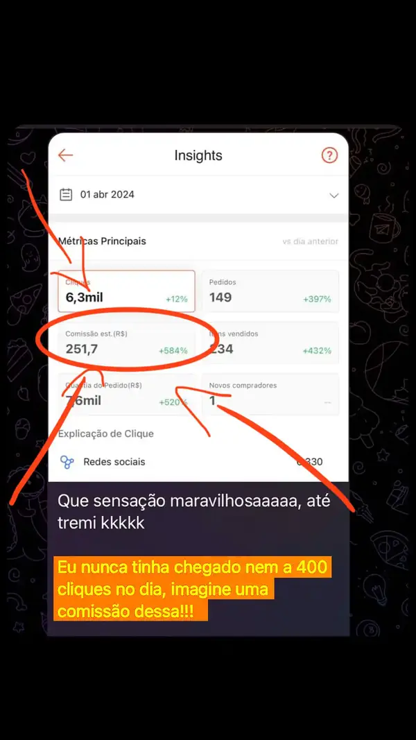 Print de depoimento de aluna do Método Afiliado Viral PRO